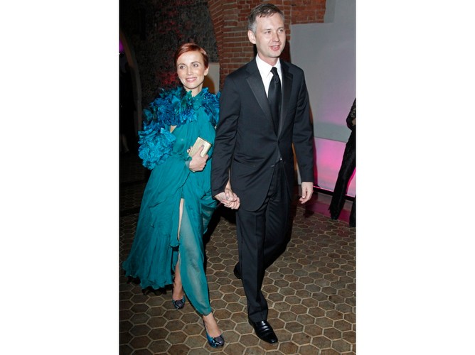 Katarzyna Zielińska z partnerem Wojciechem Domańskim na gali rozdania Wiktorów 2011.