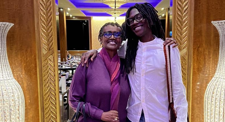 Winnie Byanyima and son, Anselm