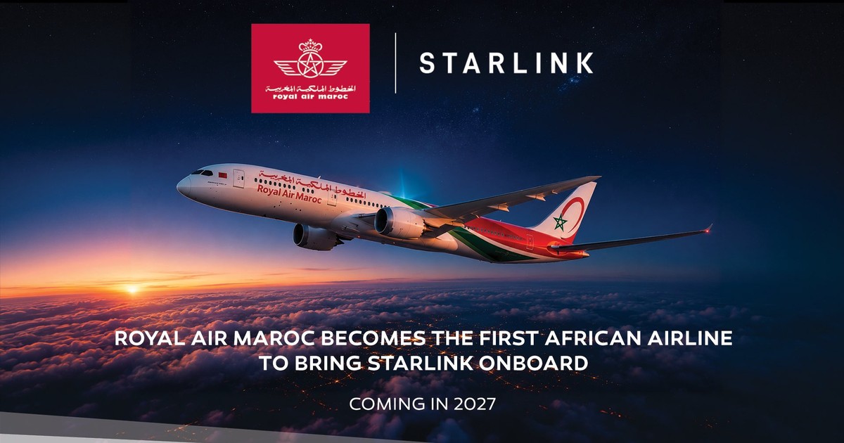 Royal Air Maroc to Fit 41 Aircraft with Starlink Satellite Internet by 2027
