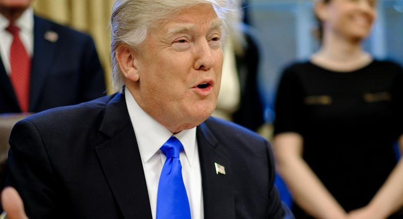 President Donald Trump in the Oval Office on Saturday.