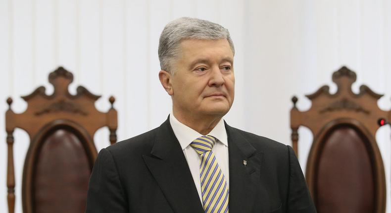 Former President of Ukraine Petro Poroshenko at a meeting of the Court of Appeal in Kiev, Ukraine on January 28, 2022.