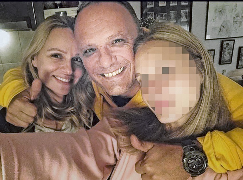 Slaviša Ćurović sa ženom i detetom