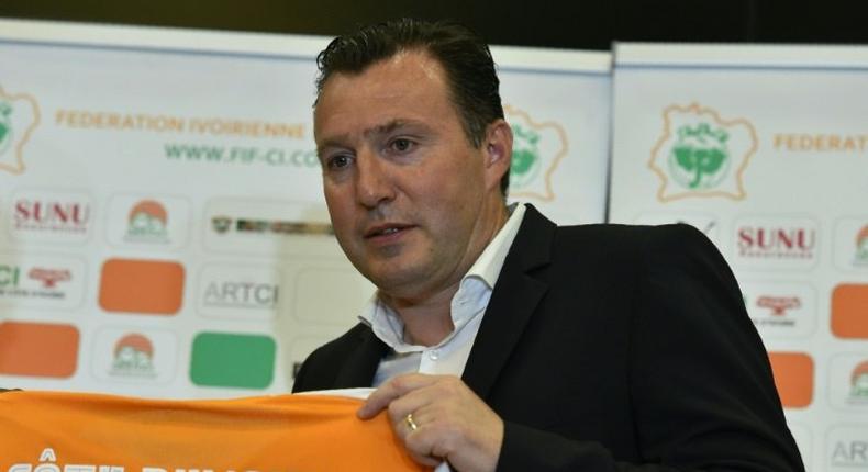 Ivory Coast's national football team coach Belgian Marc Wilmots poses in March 2017