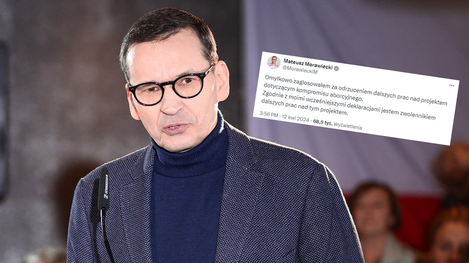 Mateusz Morawiecki poinformował o swojej pomyłce w głosowaniu (screen: MorawieckiM/X)