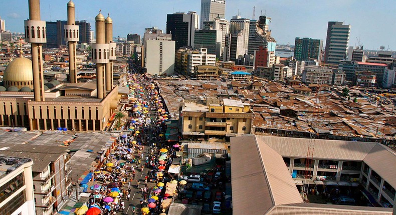 Lagos market district used to illustrate the story