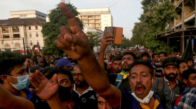 A gazdasági válság elleni tiltakozás Srí Lankán./Fotó: Getty Images