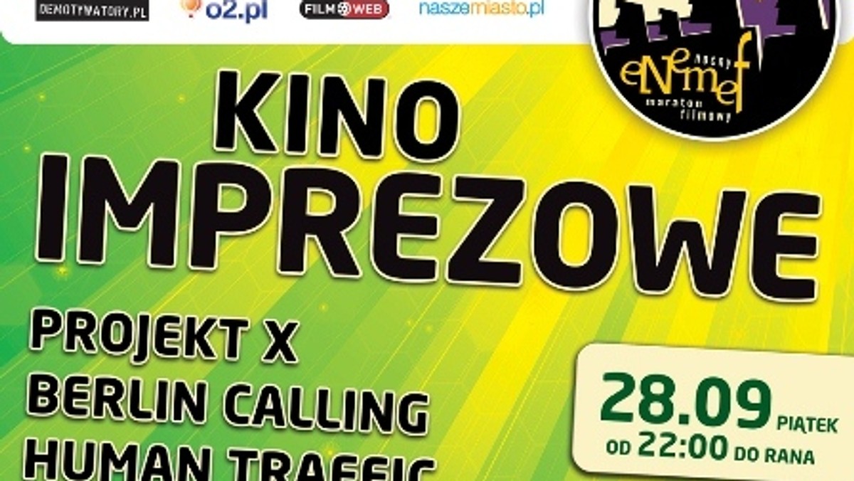 W najbliższy piątek kina sieci Multikino przepełnią się imprezową atmosferą.  28 września o 22.00 rozpocznie się ENEMEF: Kino Imprezowe. Na uczestników czekają ekstremalne doznania i prawie 7 godzin ostrej jazdy bez trzymanki. Świetna muzyka, najlepsze kluby świata i ekipa, z którą nigdy nie jest nudno!