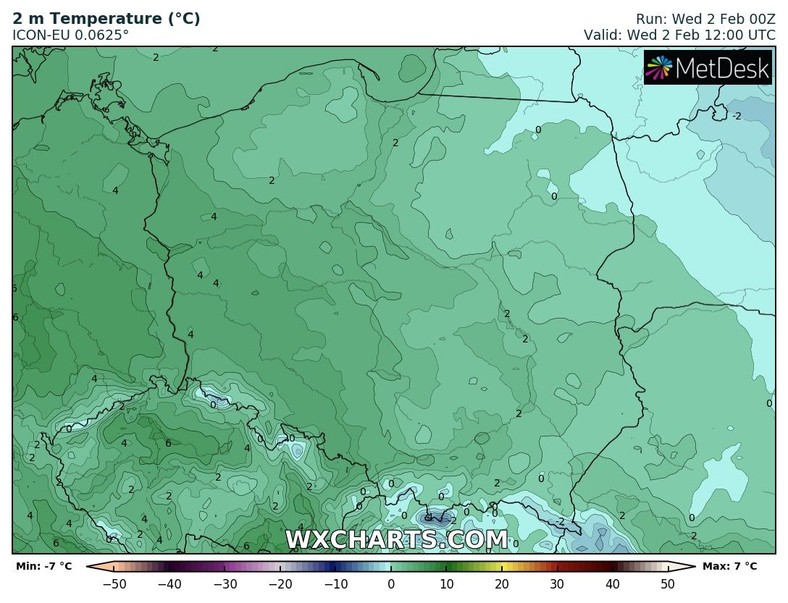 Temperatura na ogół dodatnia