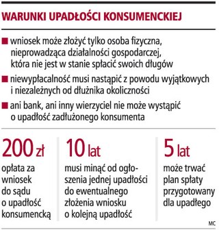 Pierwsi zadłużeni czekają już na ogłoszenie upadłości