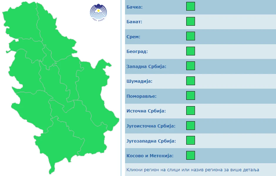 Meteoalarm za 12. i 13. oktobar