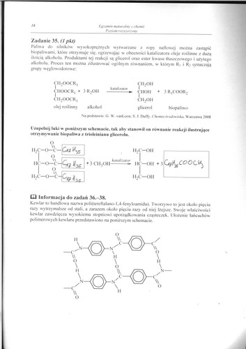 Matura z chemii - odpowiedzi do poziomu rozszerzonego
