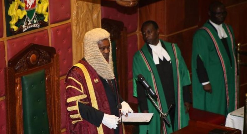 Speaker Justin Muturi during a Parliament session (Twitter)