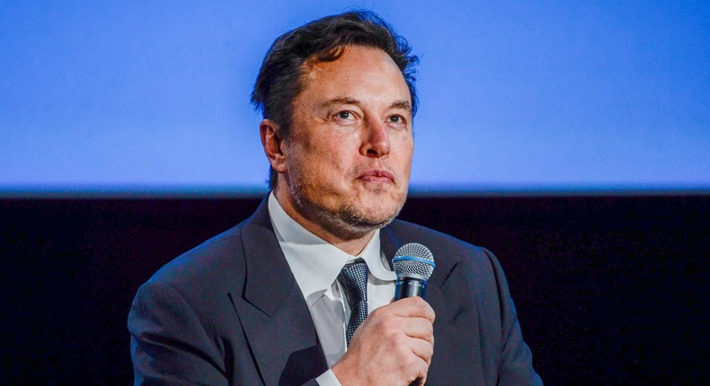 Elon Musk speaks at an oil and gas conference in Stavanger, Norway on Monday.