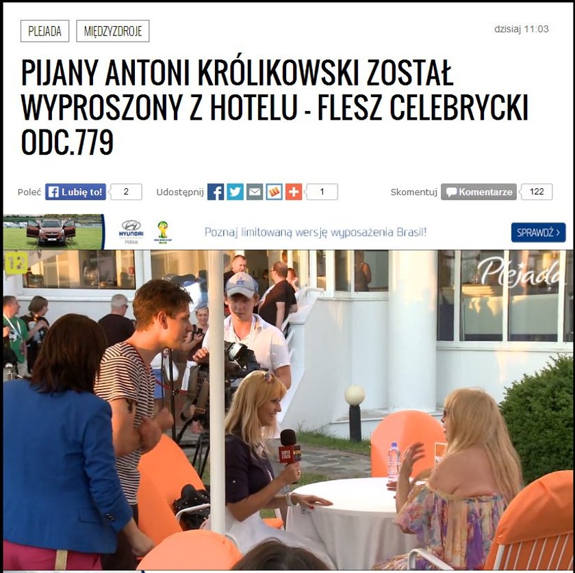 Antoni Królikowski pijany na festiwalu w Międzyzdrojach 