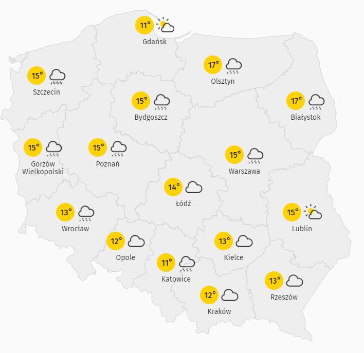 Temperatura powietrza w Polsce. 18.04.2021