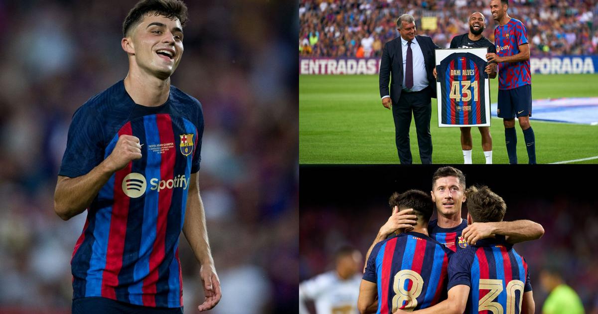 Reacciones a Pedri, Lewandowski Barcelona vence a PUMAS 6-0 gana Trofeo Joan Gamper [Photos]