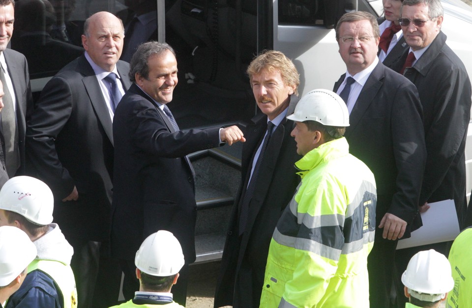 EURO 2012 PLATINI WIZYTACJA BUDOWY STADIONU NARODOWEGO