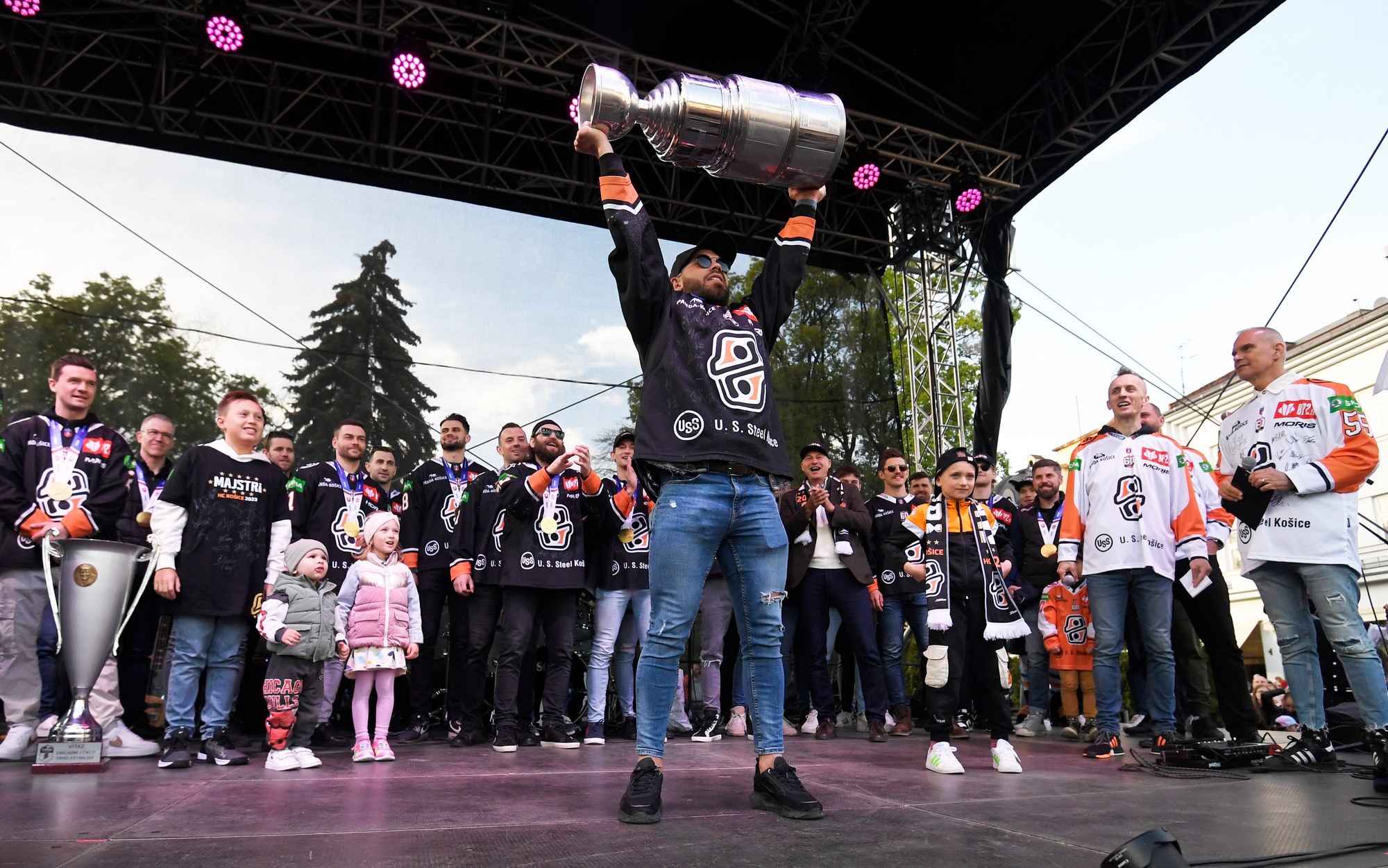 Oslavy majstrovského titulu hokejistov HC Košice pri Dolnej bráne v Košiciach.