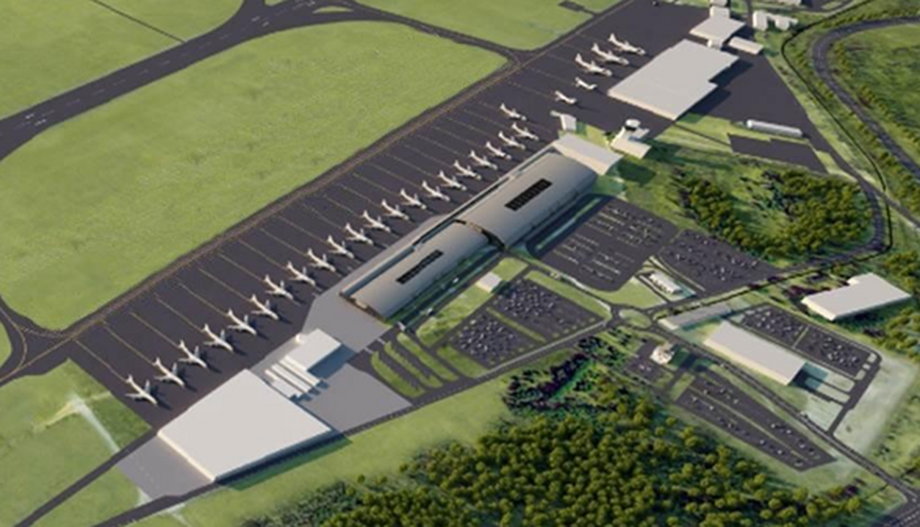 Wizualizacja rozbudowy lotniska w Modlinie w kolejnym etapie po 60 miesiącach