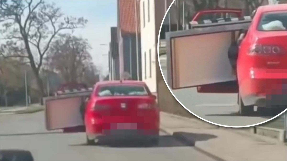 Czerwony Seat przykuwał uwagę. Pokazano nagranie. "Kiedy bagażnik to za mało"