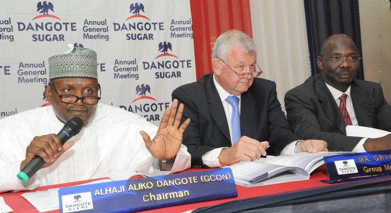 Chairman, Dangote Sugar Plc, Aliko Dangote, during one of the company's AGM.