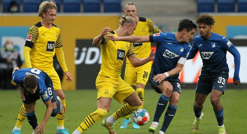 Erling Haaland found the net in Dortmund's win over Hoffenheim on Saturday Creator: Daniel ROLAND