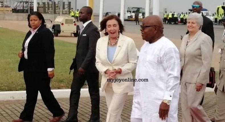 Speaker Pelosi, congressional delegation arrive in Ghana