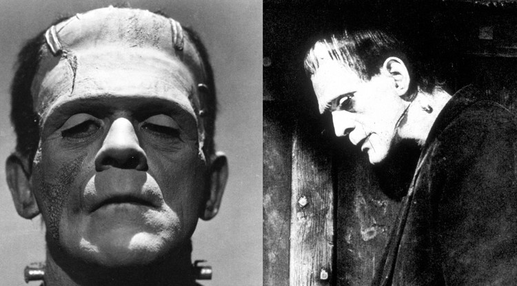 Frankenstein szerepében a legendás Boris Karloff.