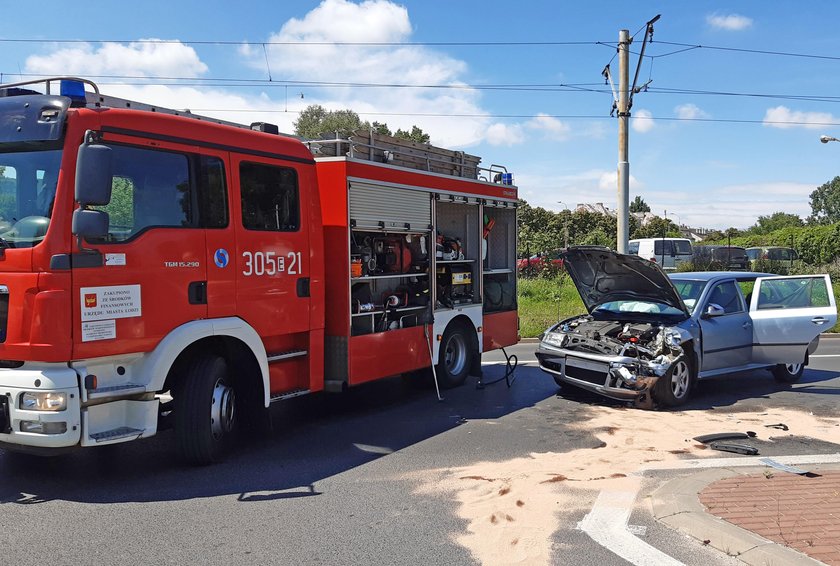 Wypadek motocyklisty na Kilińskiego w Łodzi