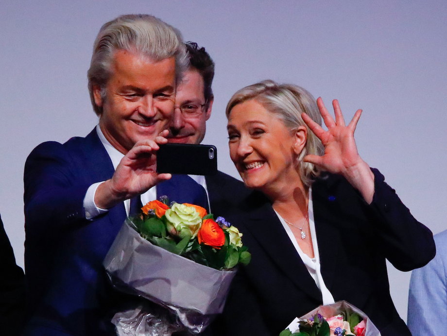 Marine Le Pen and Netherlands' Party for Freedom (PVV) leader Geert Wilders.