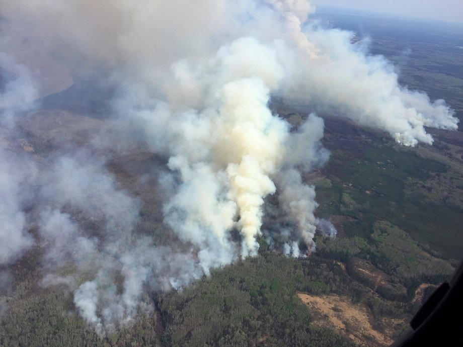 An aerial view shows how much of the area is affected.