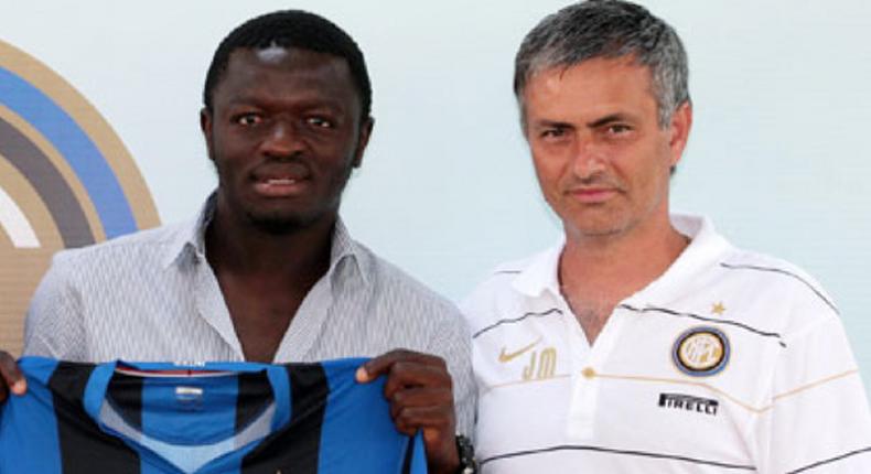 Sulley Muntari and Jose Mourinho