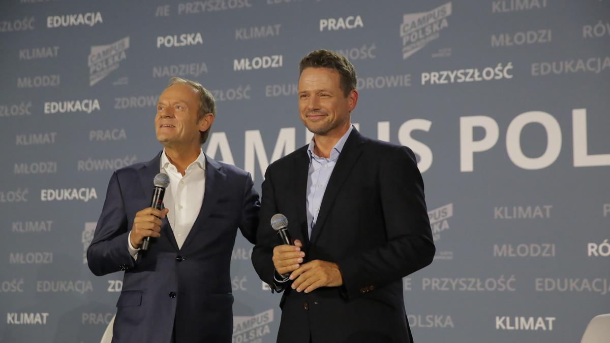 Donald Tusk i Rafał Trzaskowski na Campus Polska Przyszłości