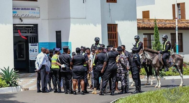 Heavy police presence at Commonwealth Hall as students plan to protest again.