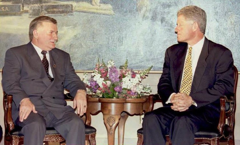 Lech Wałęsa i Bill Clinton w 1994 r.