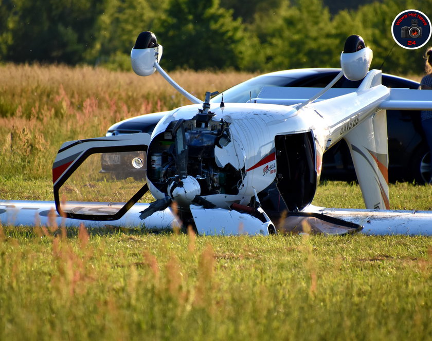 Groźny wypadek podczas lądowania awionetki na Mazowszu