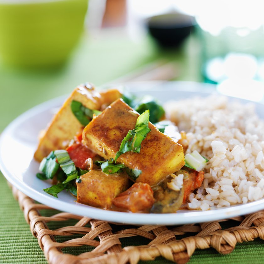 Tofu, Smażone tofu z ryżem