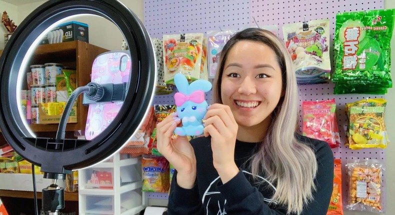 Vivian Nguyen sells toys, candies, and accessories on livestream shopping app Popshop Live.Vivian Nguyen