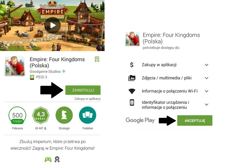 Good Game Empire Four Kingdoms Instalacja