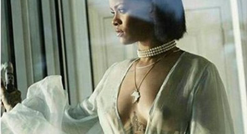 Rihanna shows nipple on Instagram