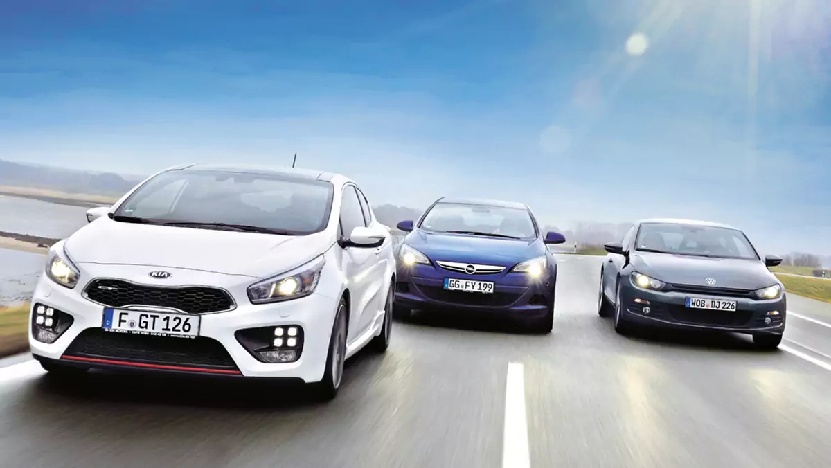 Porównanie: kia cee'd GT, Opel Astra GTC, Volkswagen Scirocco
