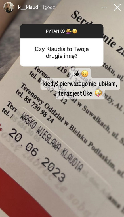 Klaudia Waśko na Instagramie