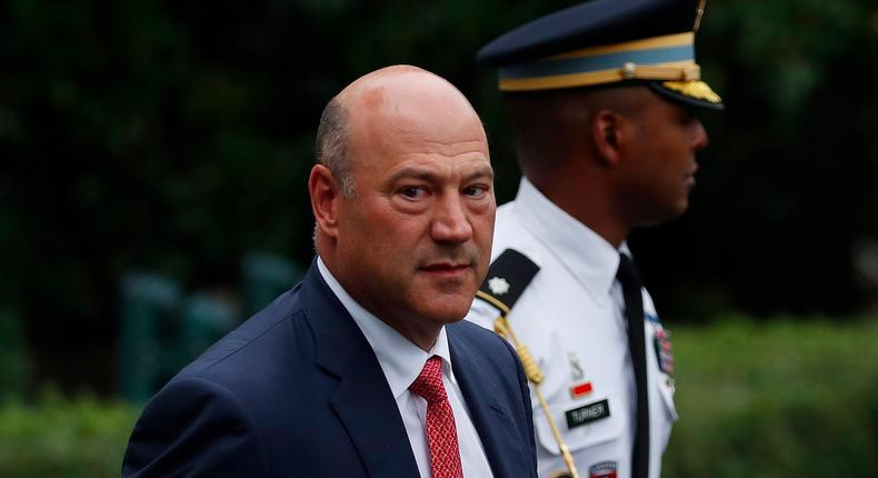 The National Economic Council director Gary Cohn walking to Marine One across the South Lawn of the White House on August 14 for the short trip to Andrews Air Force Base en route to New York with President Donald Trump.