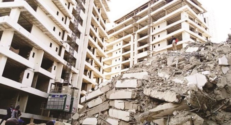 This Ikoyi highrise building that collapsed