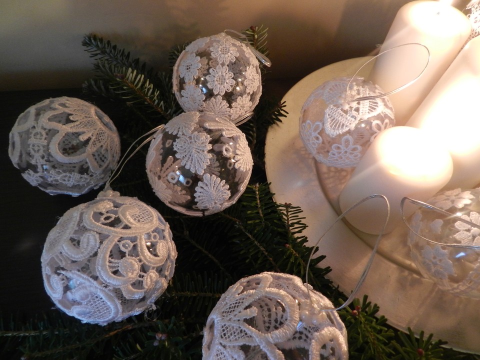 Ozdoby choinkowe ręcznie robione i cotton balls DIY - Dom