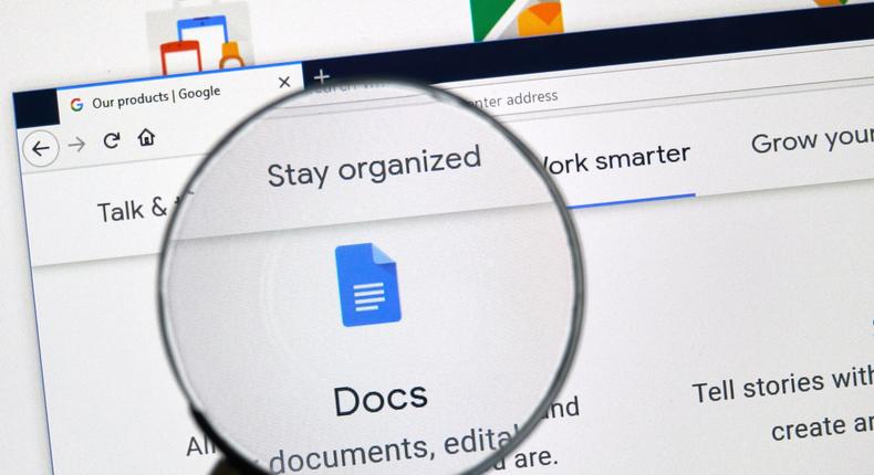 Google Docs on computer