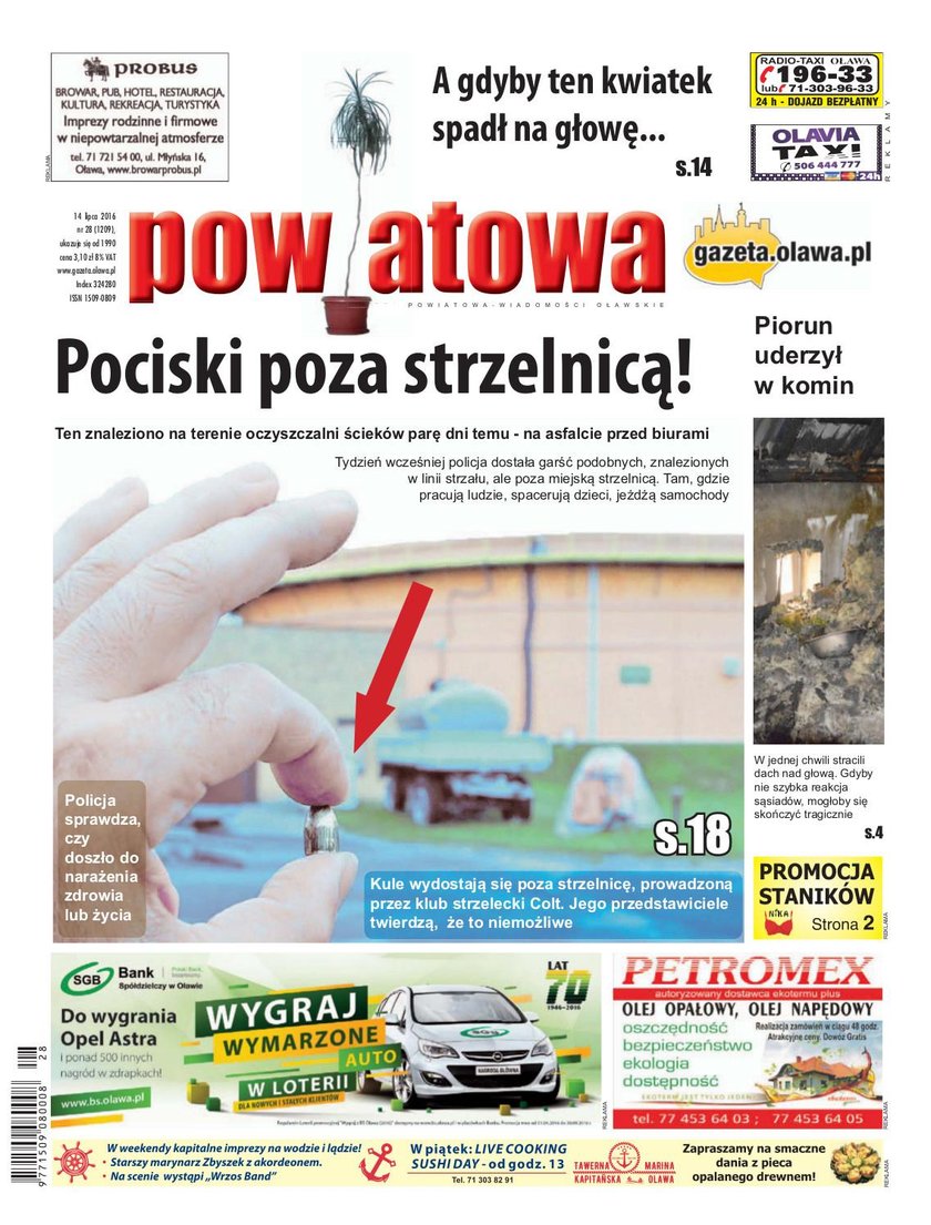 Pociski leżą na chodniku