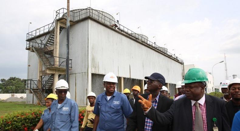Minister of Power, Works and Housing, Mr Babatunde Fashola during official visit to Omotosho Power Plant, Oshogbo, Osun state.