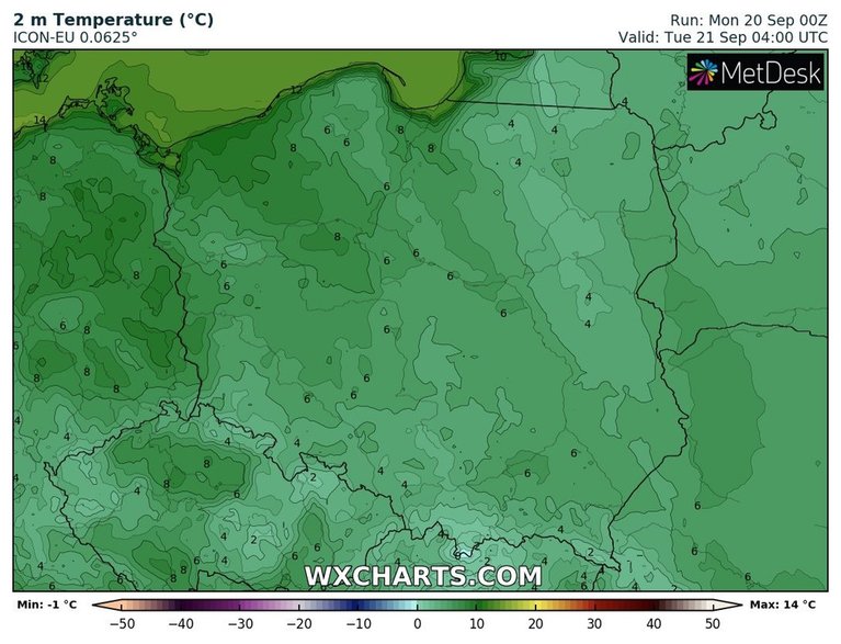 Noc także chłodna. Lokalnie możliwe są przygruntowe przymrozki