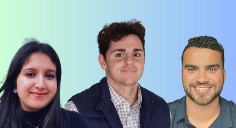 Zehra Naqvi, Sam Farber, and Joshua Roizman are embracing the return to office.Courtesy of Zehra Naqvi, Sam Farber, Joshua Roizman